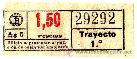 Colecionismos Bilhetes de Transporte: BILLETE TRANV&Iacute;A DE BARCELONA \ 1,50 PTAS (ROJO) \ TRAYECTO 1 \ CAPICUA