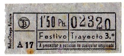 Collectables Transport Tickets: BILLETE TRANV&Iacute;A DE BARCELONA \ 1,50 PTAS \ FESTIVO \ TRAYECTO 3 \ CAPICUA
