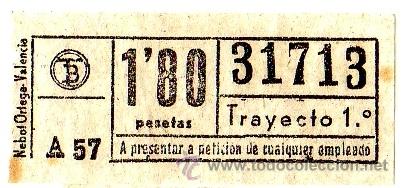 Collectables Transport Tickets: BILLETE TRANV&Iacute;A DE BARCELONA \ 1,80 PTAS \ TRAYECTO 1 \ CAPICUA