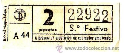 Collectables Transport Tickets: BILLETE TRANV&Iacute;A DE BARCELONA \ 2 PTAS \ SERVICIO FESTIVO \ CAPICUA