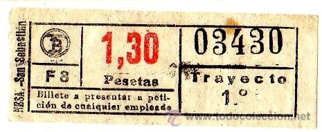 Collectables Transport Tickets: BILLETE TRANV&Iacute;A DE BARCELONA \ 1,30 PTAS (ROJO) \ TRAYECTO 1 \ CAPICUA