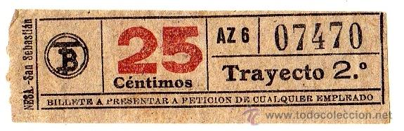 Colecionismos Bilhetes de Transporte: BILLETE TRANV&Iacute;A DE BARCELONA \ 25 CTS \ TRAYECTO 2 \ CAPICUA