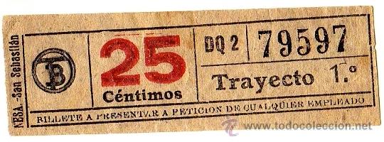 Sammeln von Fahrkarten: BILLETE TRANV&Iacute;A DE BARCELONA \ 25 CTS \ TRAYECTO 1 \ CAPICUA