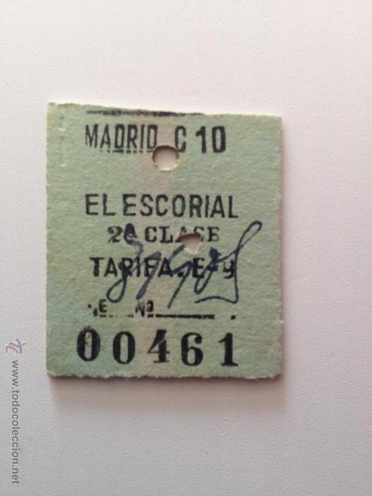 Collectionnisme Billets de transport: BILLETE DE TREN \ MADRID PR&Iacute;NCIPE P&Iacute;O - EL ESCORIAL \ TREN EL&Eacute;CTRICO 2&ordf; CLASE \ RENFE (20-06-1957)