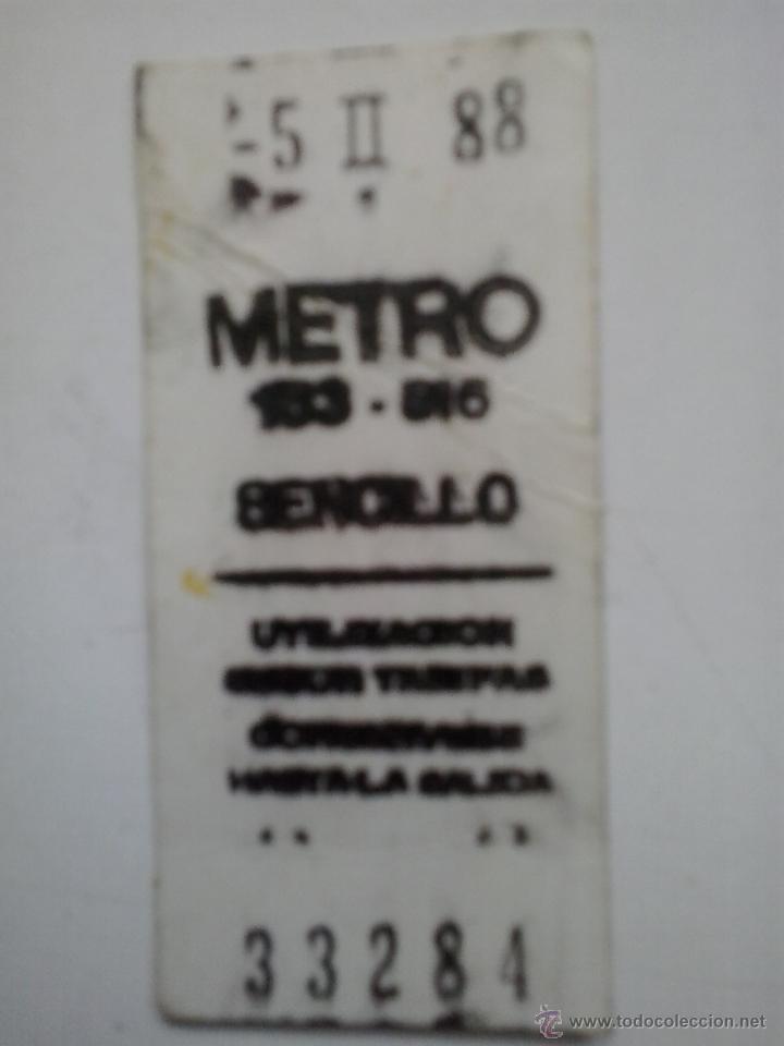 Collectables Transport Tickets: BILLETE DE METRO DE 1988