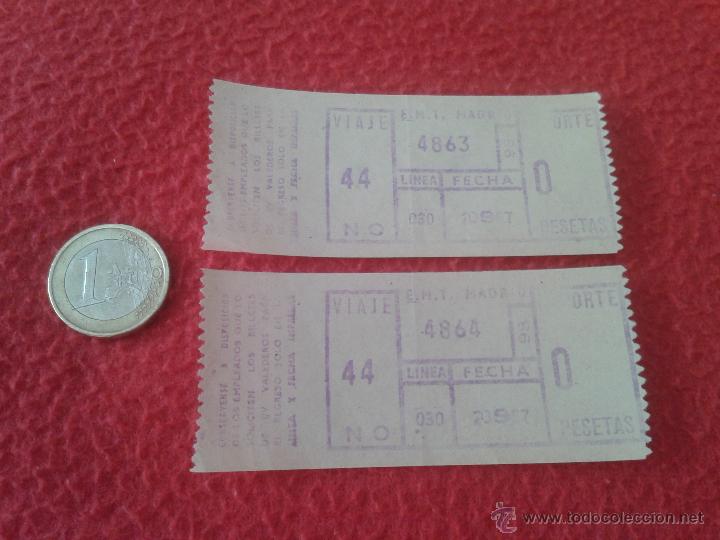 Colecionismos Bilhetes de Transporte: LOTE DE 2 BILLETE TICKET ENTRADA TRANSPORTE E. M. T. MADRID 1967 A IDENTIFICAR IDEAL COLECCION ESCAS