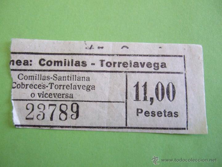 Coleccionismo Billetes de transporte: BILLETE AUTOBUS - LINEA COMILLAS TORRELAVEGA