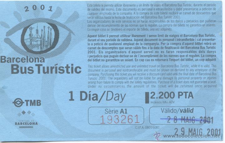 Sammeln von Fahrkarten: (F27//4) BILLETE DE BUS TURISTIC DE BARCELONA / UN DIA / 2001