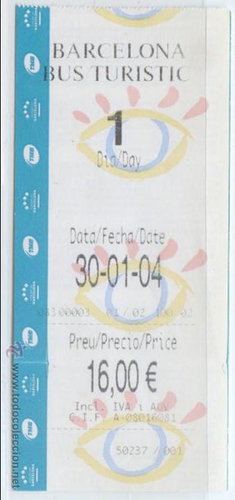 Sammeln von Fahrkarten: (F27//6) BILLETE DE BUS TURISTIC DE BARCELONA / UN DIA / 2004