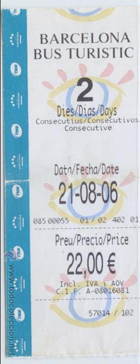 Sammeln von Fahrkarten: (F27//6) BILLETE DE BUS TURISTIC DE BARCELONA / DOS DIAS / 2006