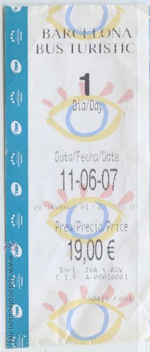 Sammeln von Fahrkarten: (F27//6) BILLETE DE BUS TURISTIC DE BARCELONA / UN DIA / 2007