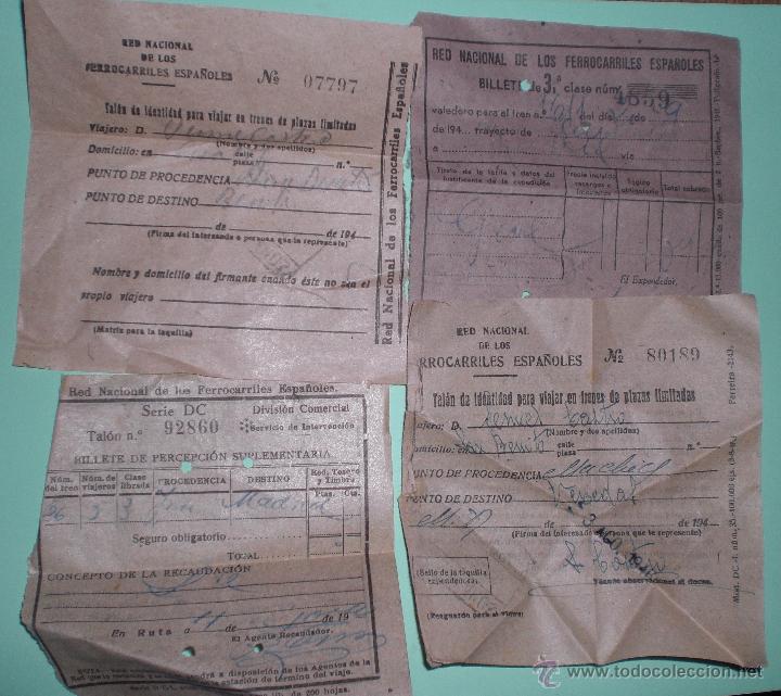 Collectables Transport Tickets: 4 billetes de tren 1941