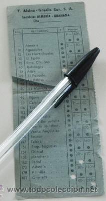 Coleccionismo Billetes de transporte: ANTIGUO BILLETE DE TRANSPORTE ALSINA GRELLS - AUTOB&Uacute;S ALMER&Iacute;A GRANADA - ANDALUC&Iacute;A - TIQUE TICKET