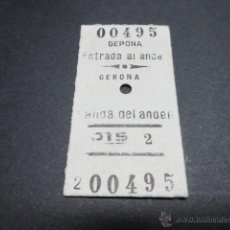 Coleccionismo Billetes de transporte: BILLETE GERONA ENTRADA SALIDA AL ANDEN AÑO 1967. Lote 52138983