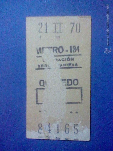 Coleccionismo Billetes de transporte: BILLETE METRO MADRID 21  II 70 DESPELLEJADO FRONTAL CREO ESTACION QUEVEDO