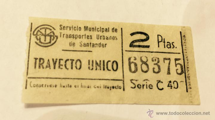 Collectables Transport Tickets: Billete Servicio Municipal de Transportes Urbanos de Santander - A&ntilde;os 60