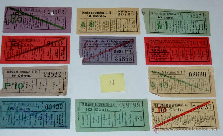 Collectionnisme Billets de transport: LOTE DE 11 BILLETES CAPICUA DE TRANVIA , TAL COMO SE VE EN LAS FOTOS PUESTAS.