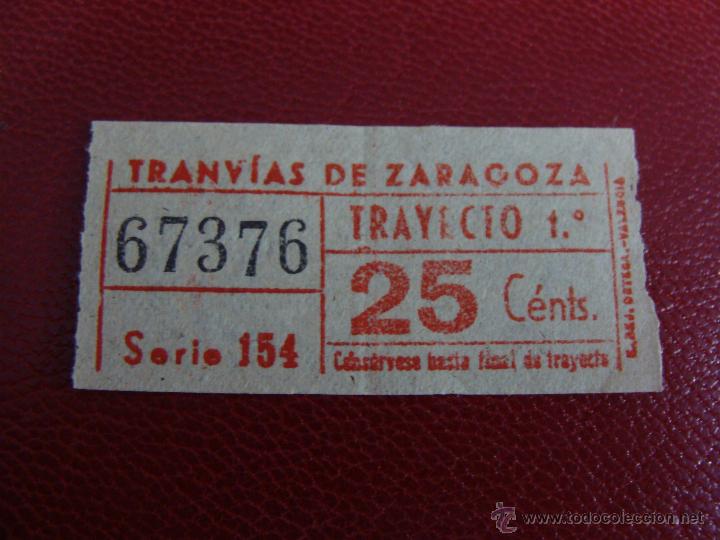 Collectionnisme Billets de transport: Billete tranvia Zaragoza capicua. A&ntilde;os 1948,25 CTS. B 12