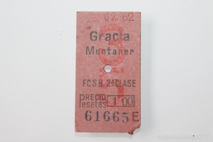 Colecionismos Bilhetes de Transporte: BILLETE DE LOS FERROCARRILES CATALANES, GRACIA, MUNTANER, 1962
