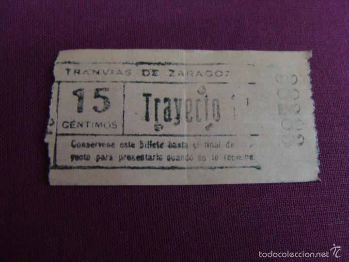 Collectionnisme Billets de transport: Billete tranv&iacute;a Zaragoza capic&uacute;a. , 1938 15 CTS. B 43
