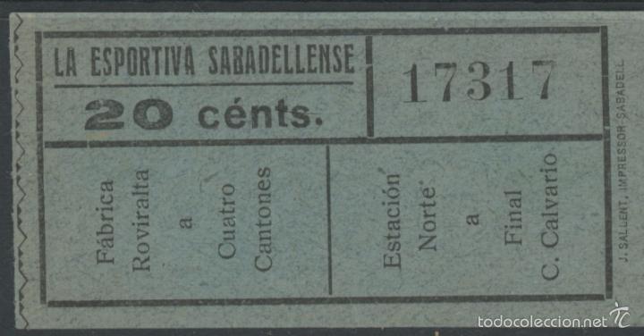 Coleccionismo Billetes de transporte: BILLETE DE AUTOBUS DE SABADELL // BARCELONA