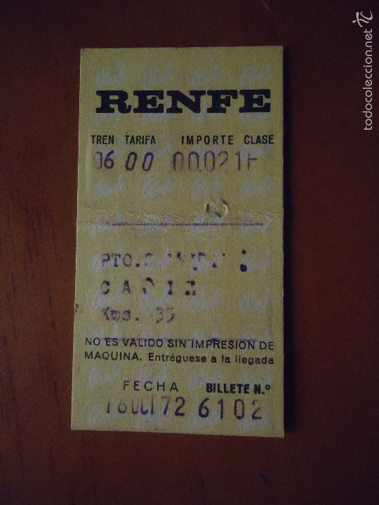 Sammeln von Fahrkarten: BILLETE ANTIGUO RENFE 1972