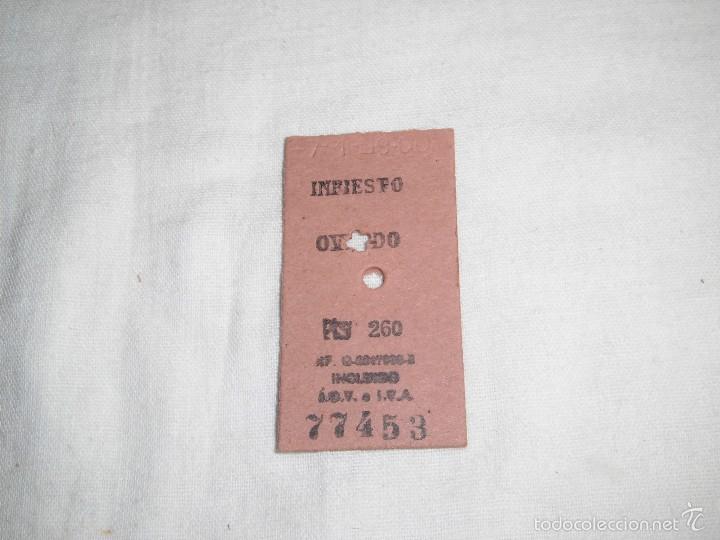 Sammeln von Fahrkarten: ANTIGUO BILLETE DE TREN EN CARTON DE INFIESTO A OVIEDO 77453