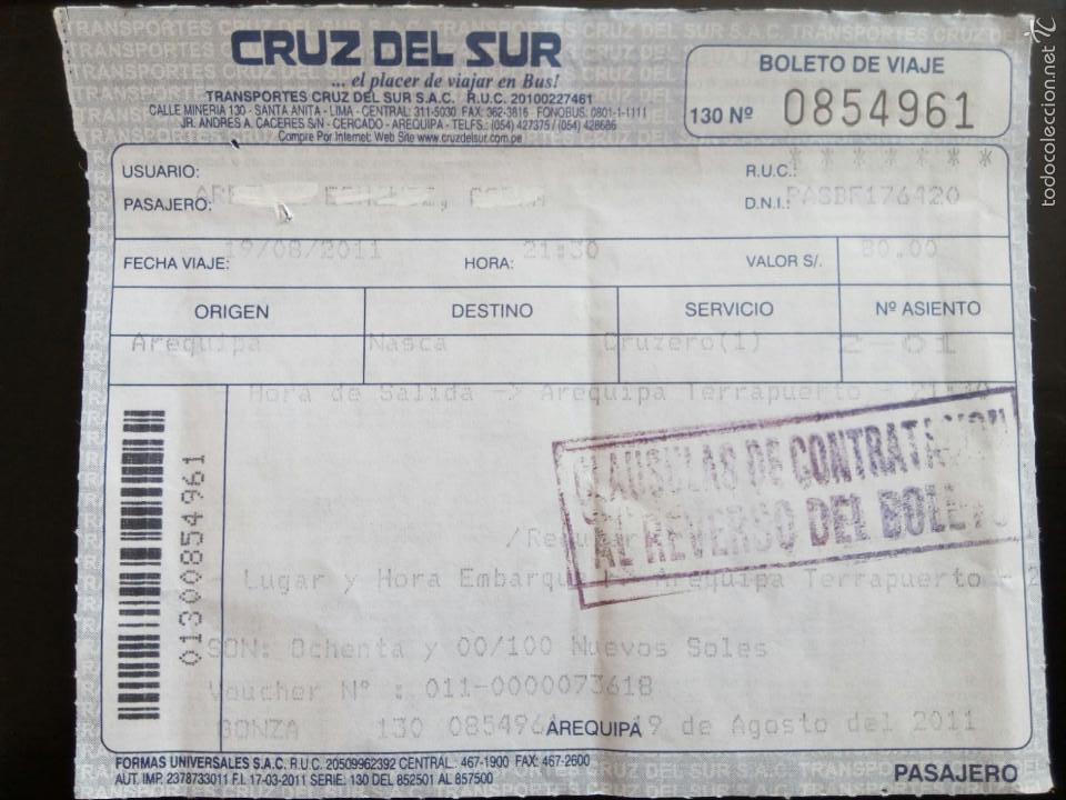 Sammeln von Fahrkarten: BILLETE DE BUS DE PERU