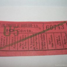 Coleccionismo Billetes de transporte: ANTIGUO BILLETE DE TRANVIA AÑOS 20.