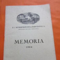 Coleccionismo Billetes de transporte: MEMORIA AÑO 1964 DE FERROCARRIL METROPOLITANO DE BARCELONA, S.A. SOCIEDAD PRIVADA MUNICIPAL. Lote 59136480