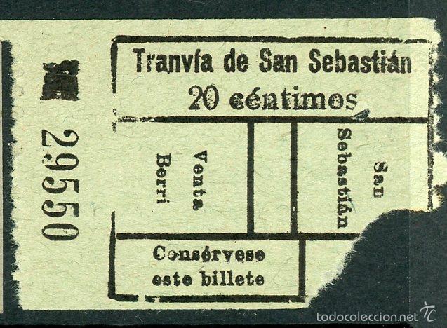 Collectables Transport Tickets: BILLETE DE TRANVIA DE SAN SEBASTIAN