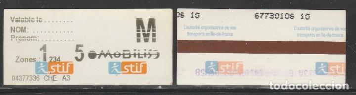 Colecionismos Bilhetes de Transporte: BILLETE TRANSPORTE METRO FRANCIA. MOBILIS. 2009.