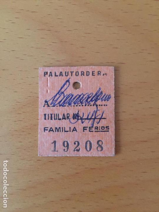 Colecionismos Bilhetes de Transporte: Billete de tren / Renfe / Palautordera - Barcelona / Familia Ferroviarios / 1962