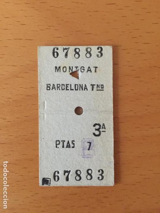Sammeln von Fahrkarten: Billete de tren / Renfe / Montgat - Barcelona T&eacute;rmino / 1970