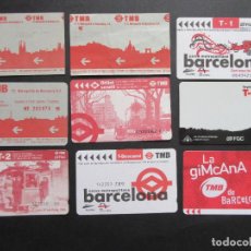 Coleccionismo Billetes de transporte: LOTE 9 TARJETAS DIFERENTES DE BARCELONA DISTINTAS EPOCAS. Lote 64766039