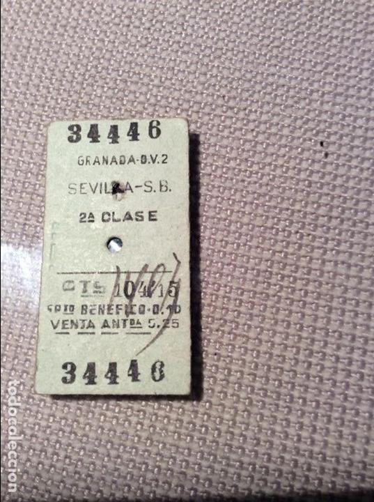 Coleccionismo billetes de transporte: TREN GRANADA SEVILLA - Foto 1