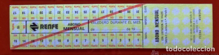 Collectionnisme Billets de transport: Billete de tren \ Renfe \ Abono mensual \ Hugin - A&ntilde;os 80