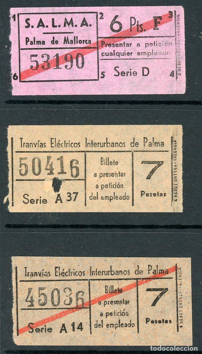 Colecionismos Bilhetes de Transporte: BILLETES DE TRANVIAS Y AUTOBUSES DE MALLORCA