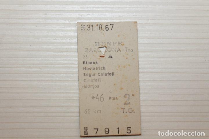 Collectionnisme Billets de transport: BILLETE RENFE BLANES, HOSTALRICH, SEGUR DE CALAFELL, CALAFELL, MONJOS, 1967