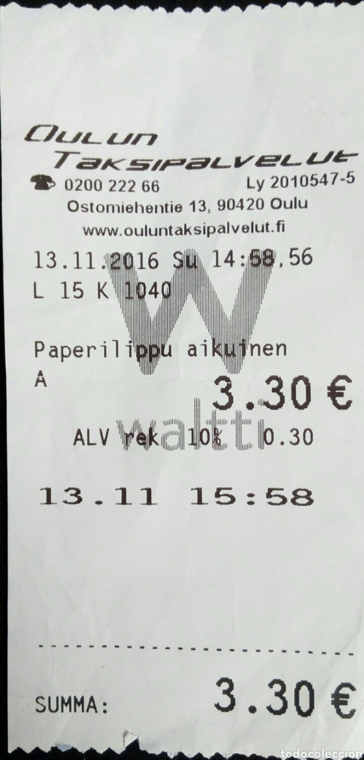 Coleccionismo billetes de transporte: BILLETE DE TRANSPORTE DE FINLANDIA
