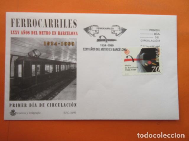 Collectionnisme Billets de transport: SOBRE 75 A&Ntilde;OS METRO DE BARCELONA CON SELLO Y MATASELLOS CONMEMORATIVO