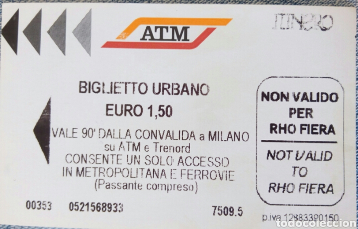 Coleccionismo billetes de transporte: BILLETE TRANSPORTE D MILAN - Foto 1