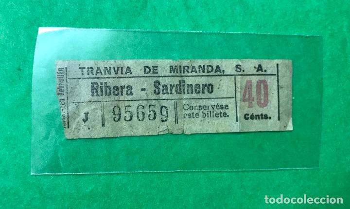 Collectables Transport Tickets: Antiguo billete del Tranv&iacute;a de Miranda - Santander - Trayecto Ribera - Sardinero