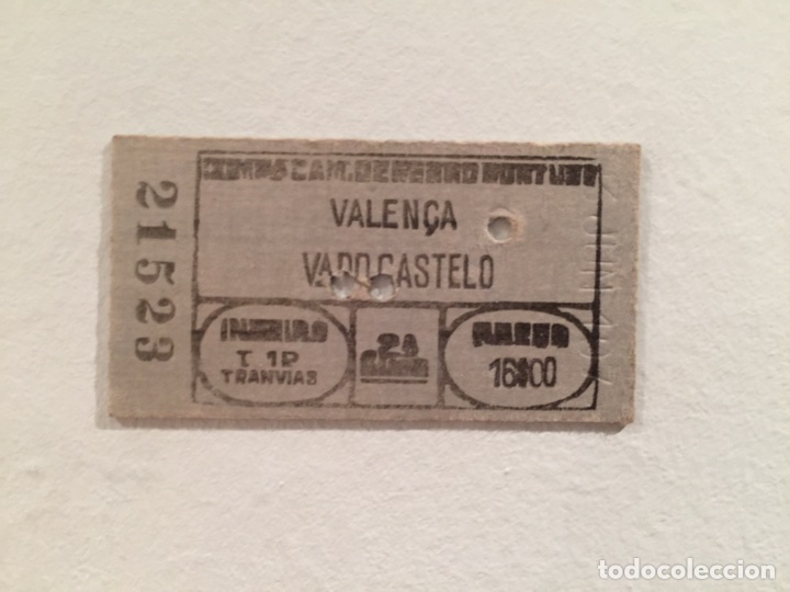 Colecionismos Bilhetes de Transporte: Billete de tren // Valen&ccedil;a - Viana do Castelo // Caminhos de Ferro Portugueses // 1970