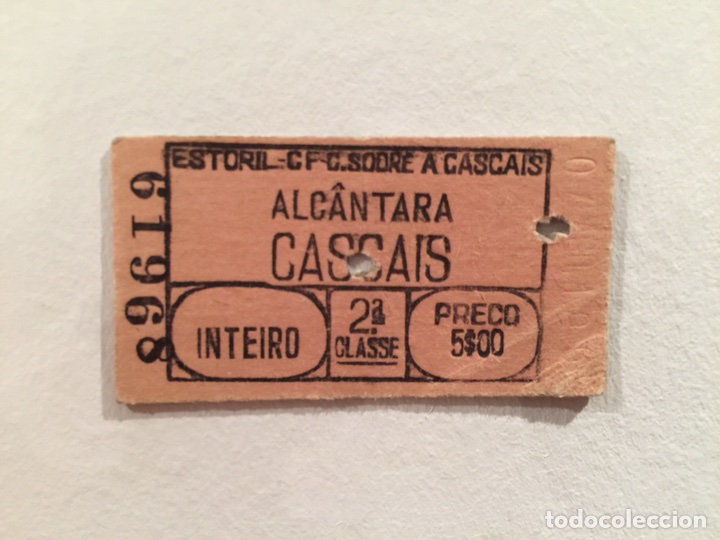 Colecionismos Bilhetes de Transporte: Billete de tren // Alc&aacute;ntara - Cascais // Caminhos de Ferro Portugueses // 1966