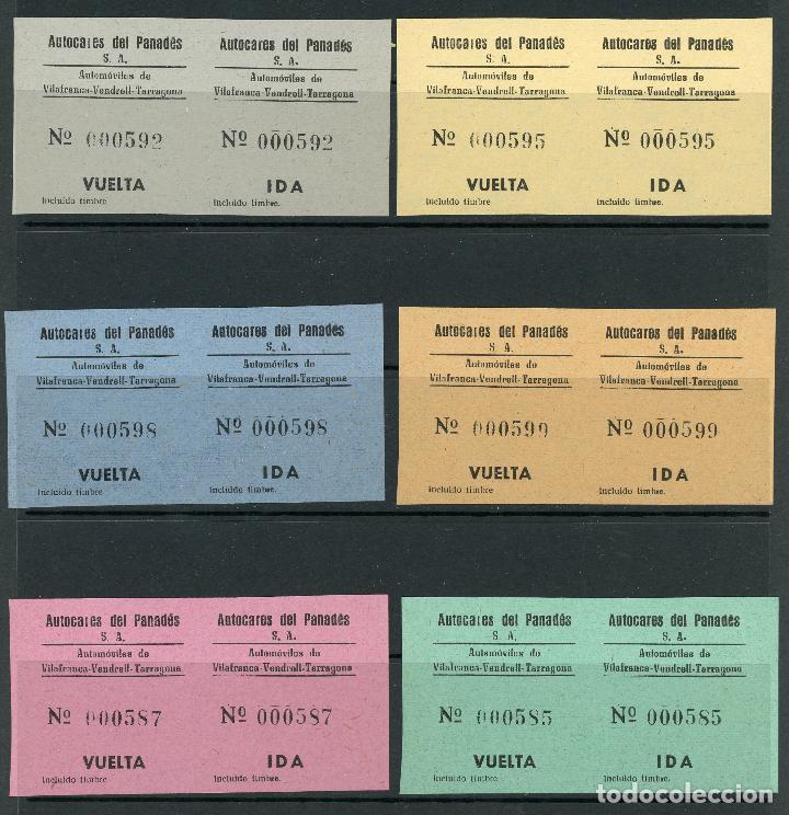 Collectables Transport Tickets: (L004) 7 BILLETES DE IDA Y VUELTA DE AUTOCARES DEL PANADES S.A. - TARRAGONA // A&Ntilde;OS 60 // Z7