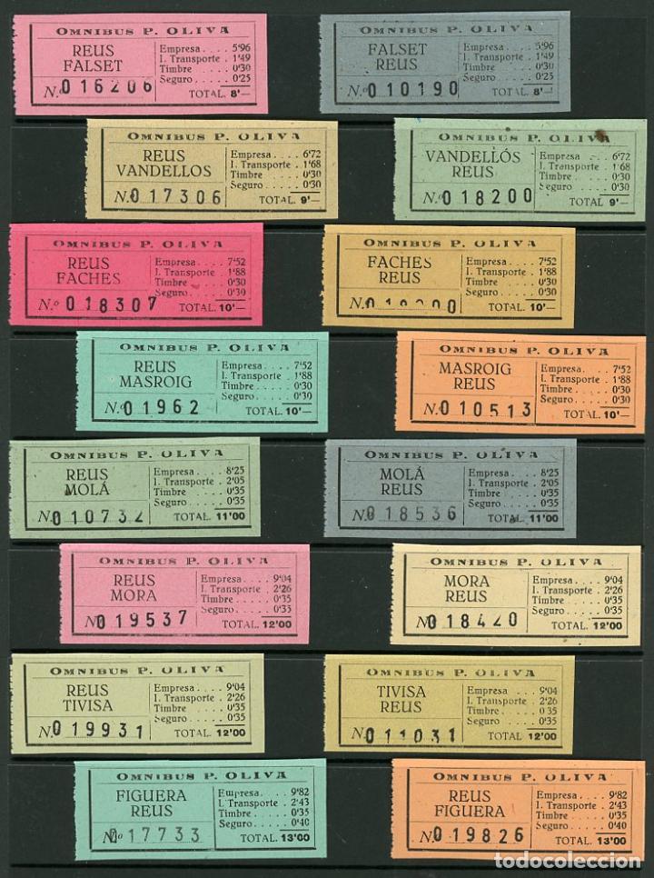 Coleccionismo Billetes de transporte: (L015) 12 BILLETES DE OMNIBUS P. OLIVA //DISTINTAS POBLACIONES DE TARRAGONA // A&Ntilde;OS 40 // Z22B