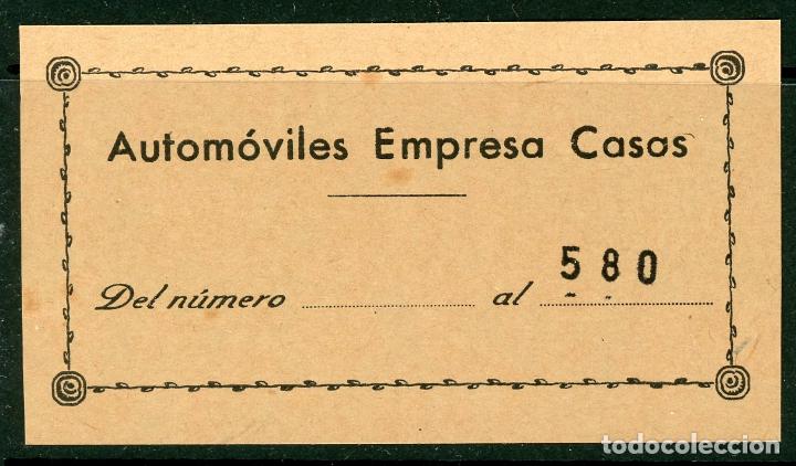 Collectionnisme Billets de transport: AUTOMOVILES EMPRESA CASAS // A&Ntilde;OS 40 // Z33