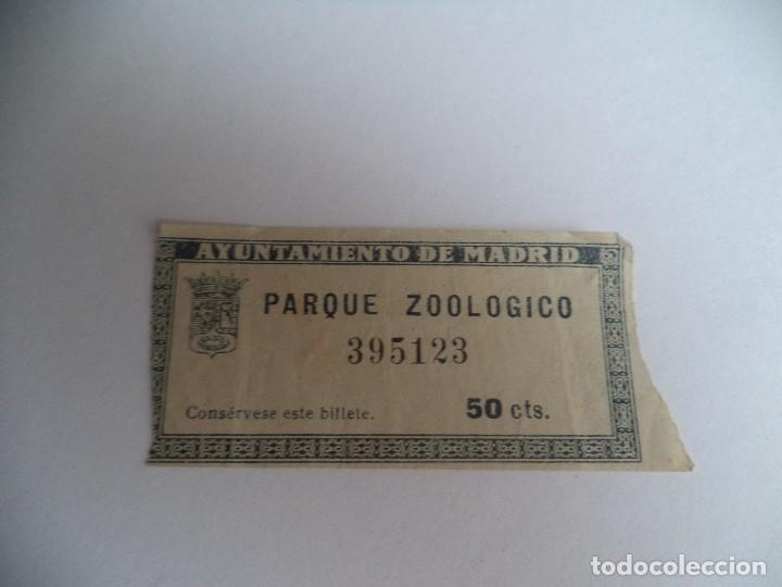 Sammeln von Fahrkarten: Antiguo billete de entrada Parque Zoologico Madrid 50ctm