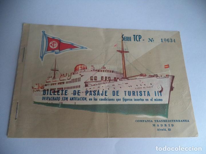 Sammeln von Fahrkarten: Antiguo billete de barco campa&ntilde;ia transmediterranea